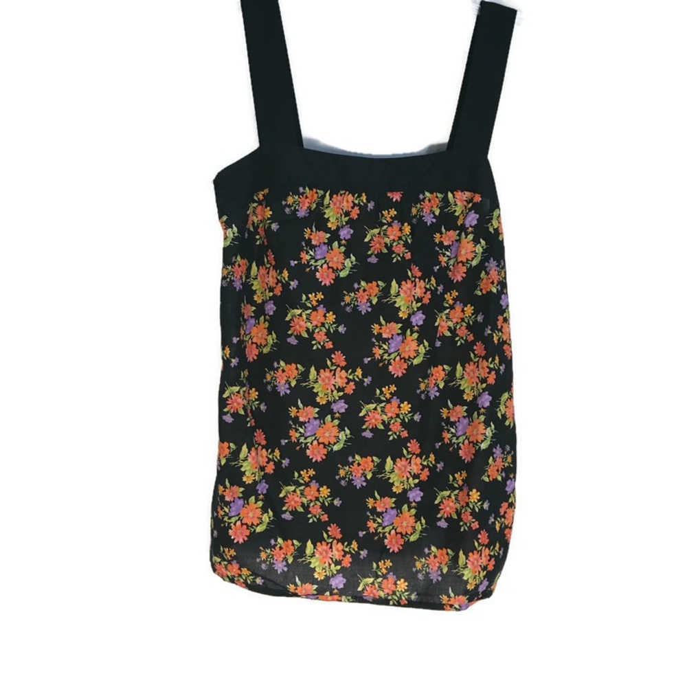Ann Taylor LOFT Tank Blouse floral side zip size Small